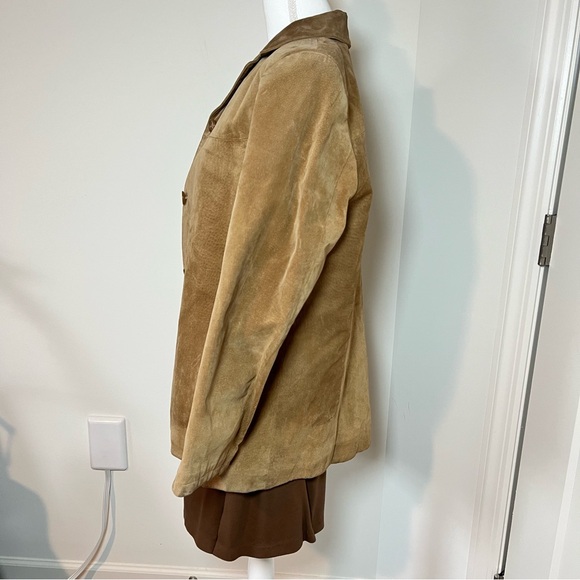 NY & Co 90s/Y2K Classic Genuine Suede Leather Jacket Light Tan Camel 🧥✨ - Picture 8 of 16